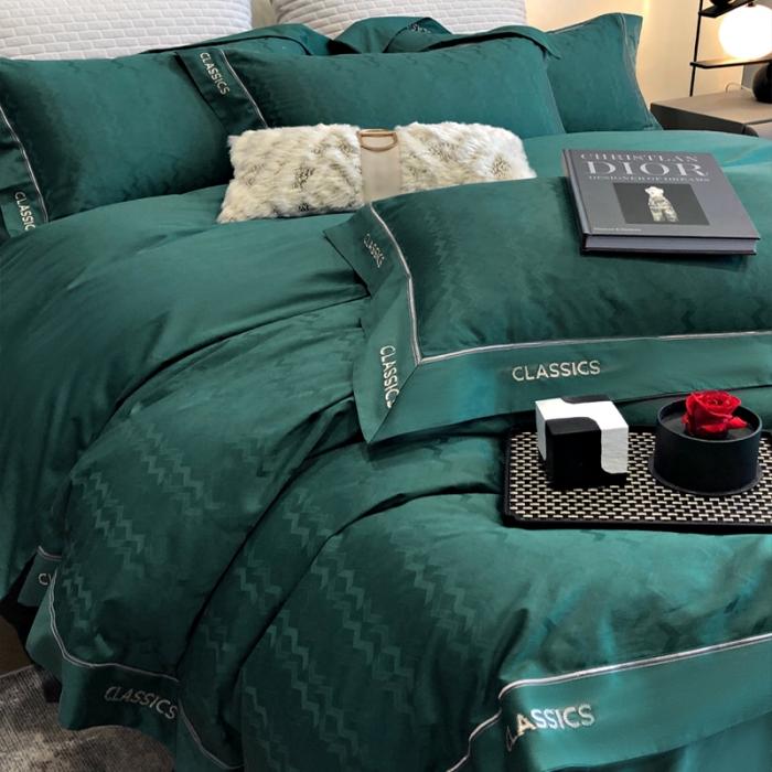 91家纺网 家纺一手货源 找家纺 新款100支长绒棉提花拼角刺绣套件