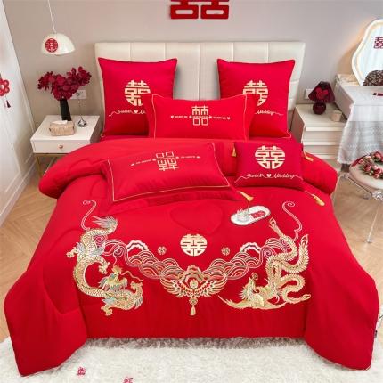 91家纺网 家纺一手货源 找家纺 （总）甜咪咪 2023新款居家婚庆被结婚被婚庆大豆被 春秋冬喜被