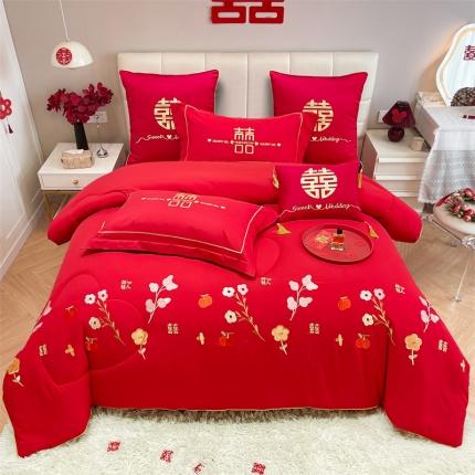 91家纺网 家纺一手货源 找家纺 （总）甜咪咪 2023新款居家婚庆被结婚被婚庆大豆被 春秋冬喜被