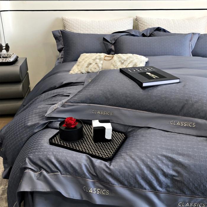 91家纺网 家纺一手货源 找家纺 新款100支长绒棉提花拼角刺绣套件