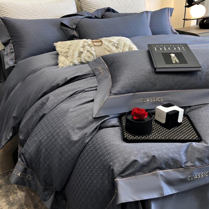 91家纺网 家纺一手货源 找家纺 新款100支长绒棉提花拼角刺绣套件