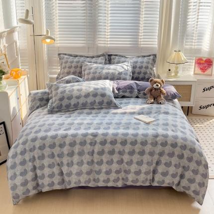 91家纺网 家纺一手货源 找家纺 暖芯优选 2025新款小清新印花全棉磨毛四件套 吾安心