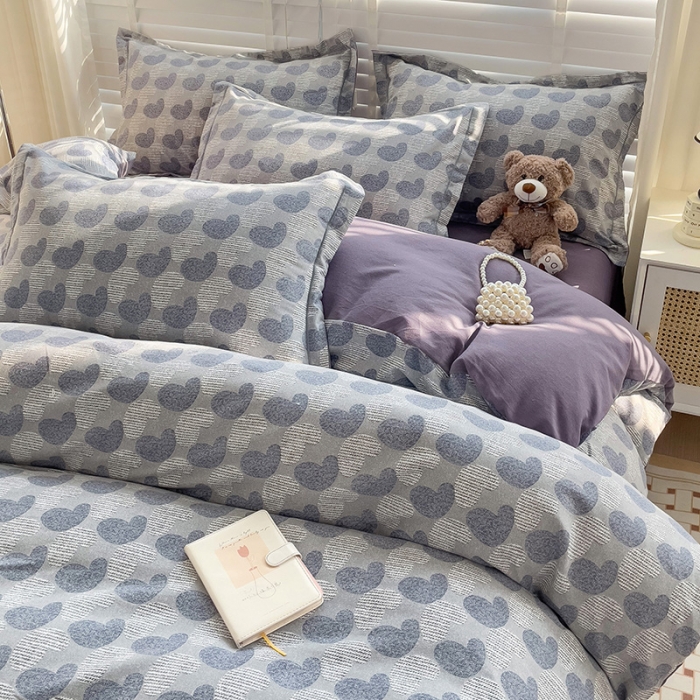 91家纺网 家纺一手货源 找家纺 暖芯优选 2025新款小清新印花全棉磨毛四件套 吾安心