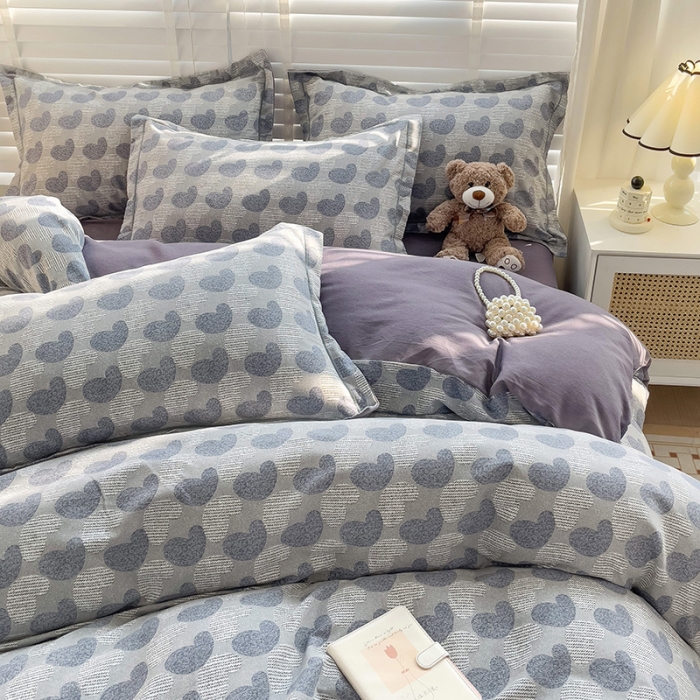 91家纺网 家纺一手货源 找家纺 暖芯优选 2025新款小清新印花全棉磨毛四件套 吾安心