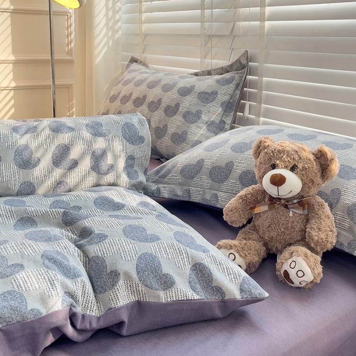 91家纺网 家纺一手货源 找家纺 暖芯优选 2025新款小清新印花全棉磨毛四件套 吾安心