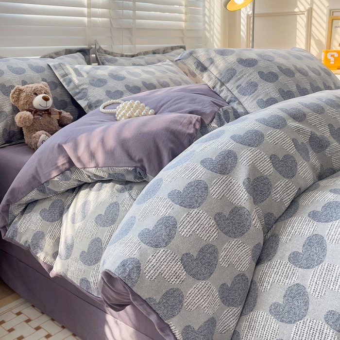 91家纺网 家纺一手货源 找家纺 暖芯优选 2025新款小清新印花全棉磨毛四件套 吾安心