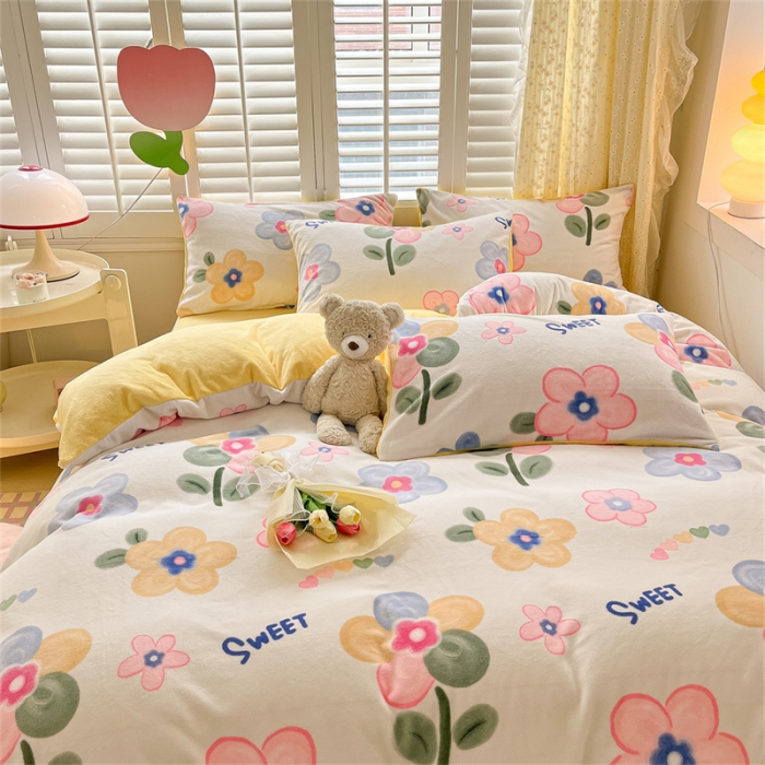 91家纺网 家纺一手货源 找家纺 古吉梦 2023新增牛奶绒印花（跑量款）多彩花