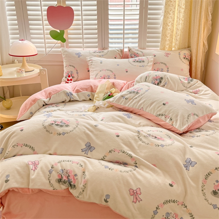 91家纺网 家纺一手货源 找家纺 古吉梦 2023新增牛奶绒印花（跑量款） 花园兔