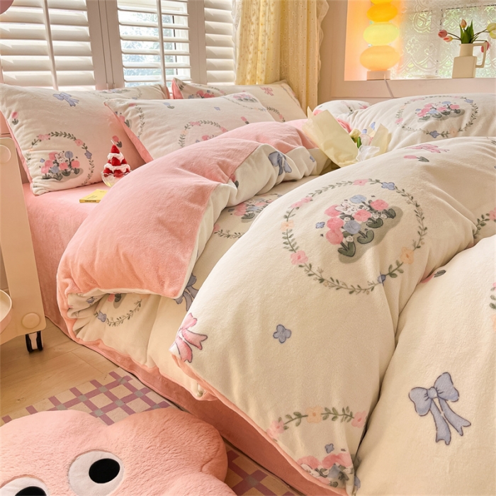 91家纺网 家纺一手货源 找家纺 古吉梦 2023新增牛奶绒印花（跑量款） 花园兔