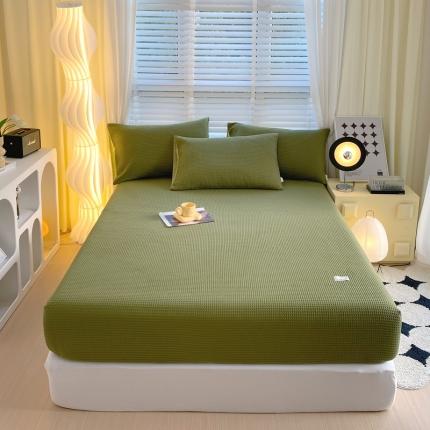 91家纺网 家纺一手货源 找家纺 （总）春皖家纺 2023新款全棉华夫格单床笠-风格二