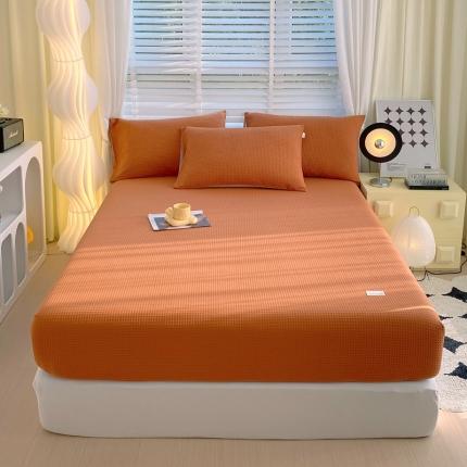 91家纺网 家纺一手货源 找家纺 （总）春皖家纺 2023新款全棉华夫格单床笠-风格二