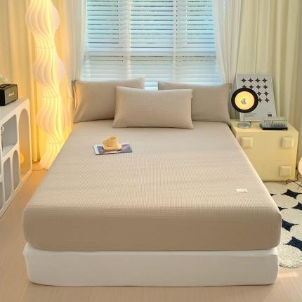 91家纺网 家纺一手货源 找家纺 （总）春皖家纺 2023新款全棉华夫格单床笠-风格二