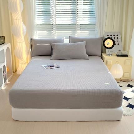 91家纺网 家纺一手货源 找家纺 （总）春皖家纺 2023新款全棉华夫格单床笠-风格二