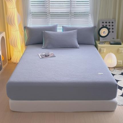 91家纺网 家纺一手货源 找家纺 （总）春皖家纺 2023新款全棉华夫格单床笠-风格二