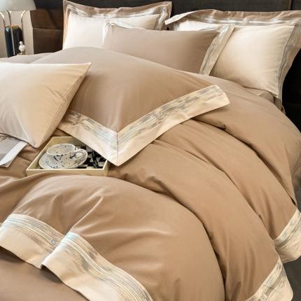 91家纺网 家纺一手货源 找家纺 总爱妮菲 （2代磨毛/不掉毛）A类加厚全棉磨毛四件套纯棉轻奢刺绣床笠款