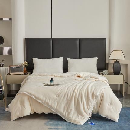 91家纺网 家纺一手货源 找家纺 （总）馨宜 2023新款A类全棉不染原棉提花抗菌大豆被二合一被