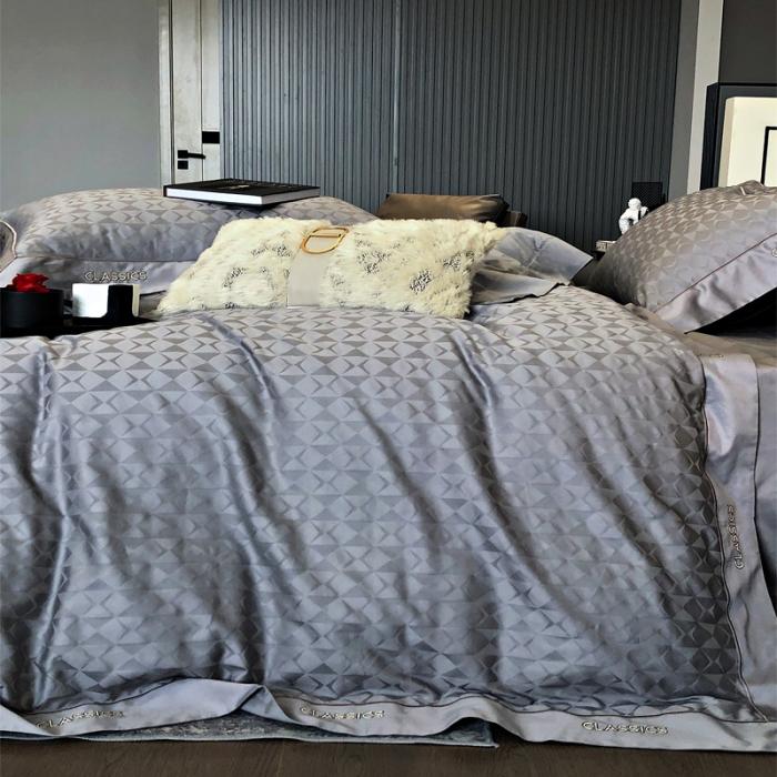 91家纺网 家纺一手货源 找家纺 新款100支长绒棉提花拼角刺绣套件