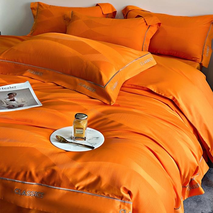 91家纺网 家纺一手货源 找家纺 新款100支长绒棉提花拼角刺绣套件