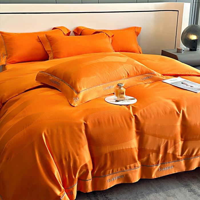 91家纺网 家纺一手货源 找家纺 新款100支长绒棉提花拼角刺绣套件