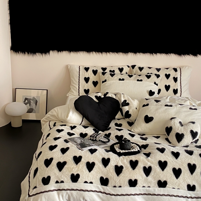 91家纺网 家纺一手货源 找家纺 （总）星野 2023新款AB版兔毛牛奶绒四件套-甜梦派