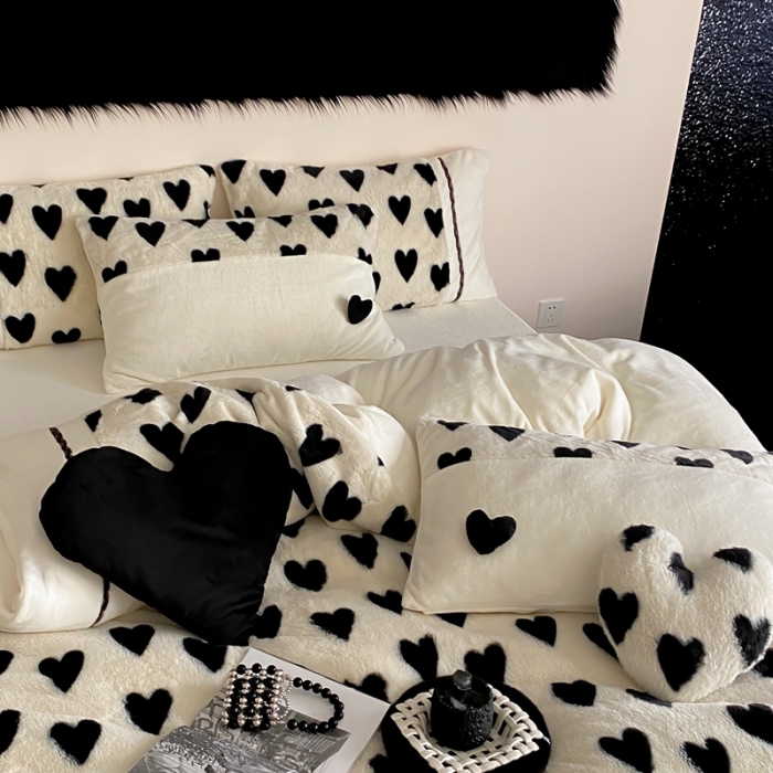 91家纺网 家纺一手货源 找家纺 （总）星野 2023新款AB版兔毛牛奶绒四件套-甜梦派