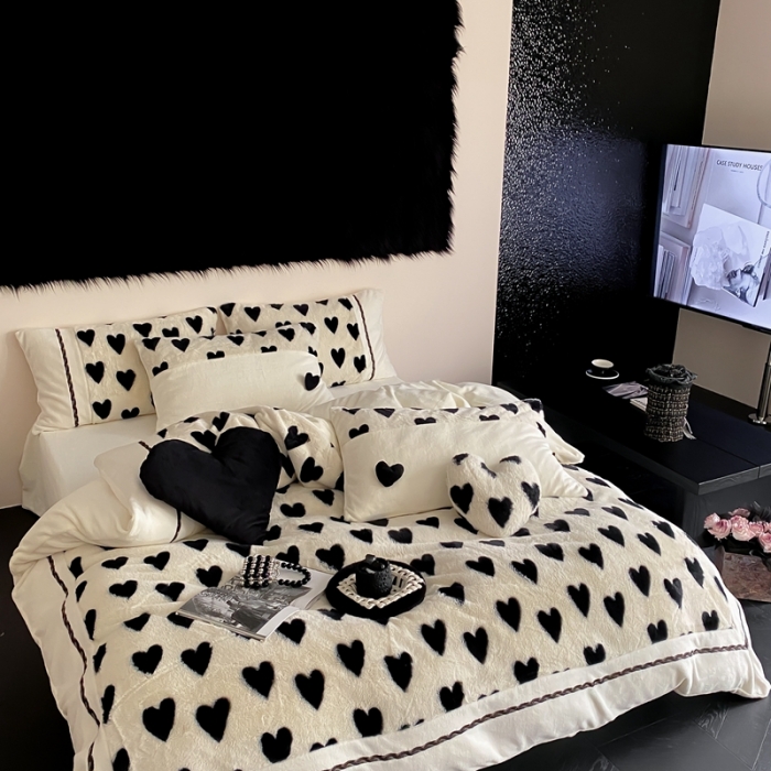 91家纺网 家纺一手货源 找家纺 （总）星野 2023新款AB版兔毛牛奶绒四件套-甜梦派