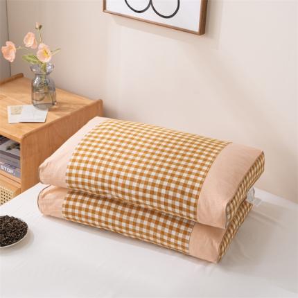 91家纺网 家纺一手货源 找家纺 纽乐 2023新款全棉水洗棉荞麦枕 南瓜小格