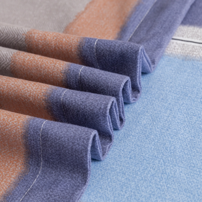 91家纺网 家纺一手货源 找家纺 伊而梦 2023新款全棉磨毛印花四件套系列单品被套 圣托里尼-桔