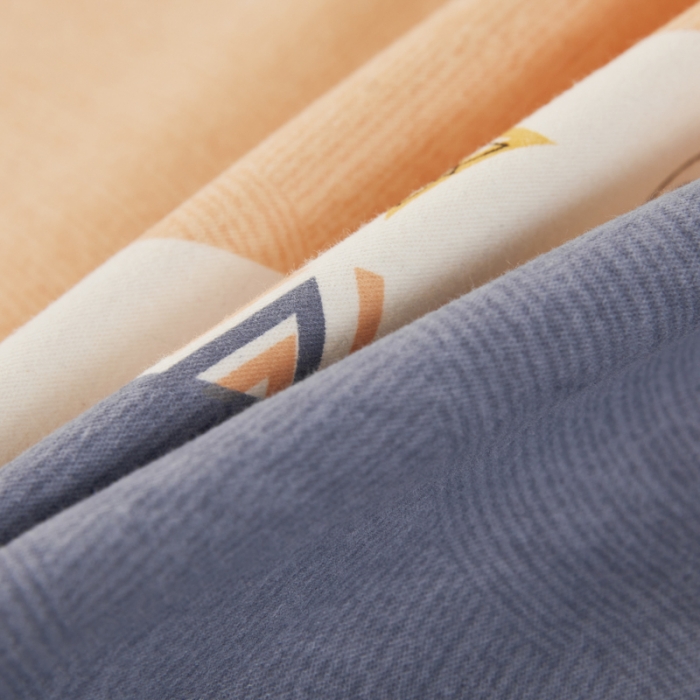 91家纺网 家纺一手货源 找家纺 伊而梦 2023新款全棉磨毛印花四件套系列单品被套 霍尔顿-桔