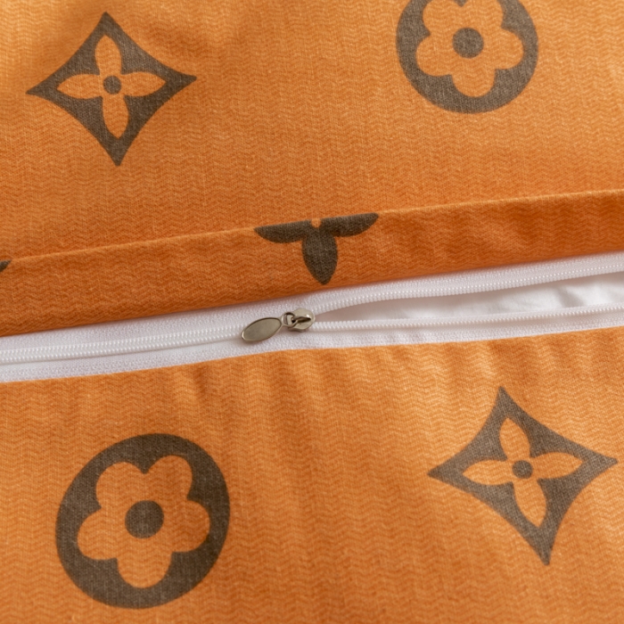 91家纺网 家纺一手货源 找家纺 伊而梦 2023新款全棉磨毛印花四件套系列单品被套 布莱迪-咖