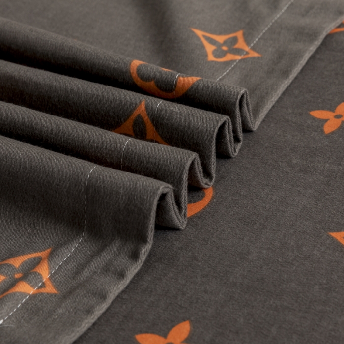 91家纺网 家纺一手货源 找家纺 伊而梦 2023新款全棉磨毛印花四件套系列单品被套 布莱迪-咖