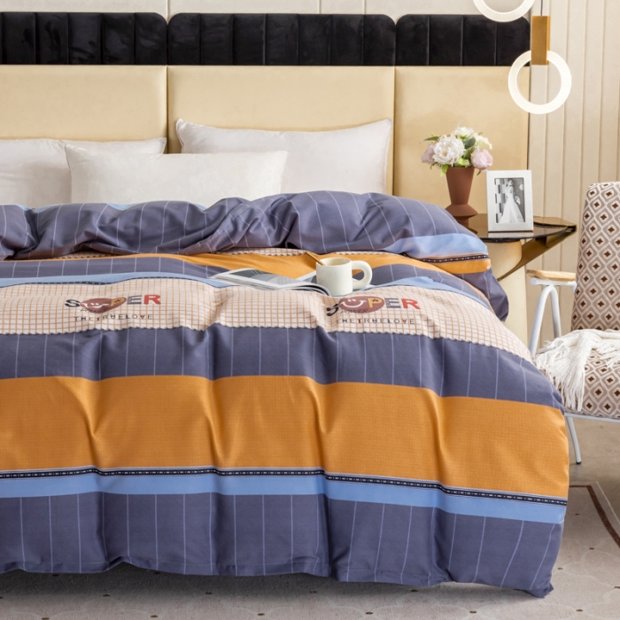 91家纺网 家纺一手货源 找家纺 伊而梦 2023新款全棉磨毛印花四件套系列单品被套 印象派