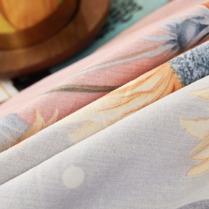 91家纺网 家纺一手货源 找家纺 伊而梦 2023新款全棉磨毛印花四件套系列单品被套 温柔花海-粉