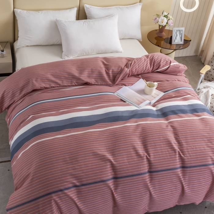 91家纺网 家纺一手货源 找家纺 伊而梦 2023新款全棉磨毛印花四件套系列单品被套 安东尼-红