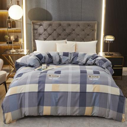 伊而梦 2023新款全棉磨毛印花四件套系列单品被套 梵客-灰