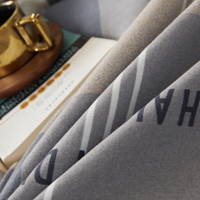 91家纺网 家纺一手货源 找家纺 伊而梦 2023新款全棉磨毛印花四件套系列单品被套 梵客-灰