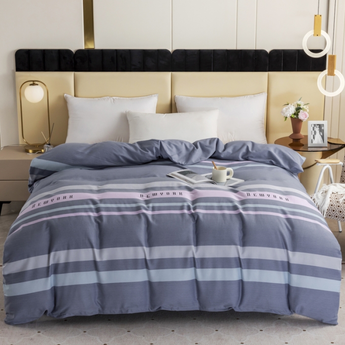 91家纺网 家纺一手货源 找家纺 伊而梦 2023新款全棉磨毛印花四件套系列单品被套 乔纳森-蓝