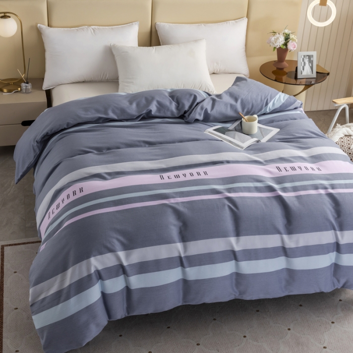 91家纺网 家纺一手货源 找家纺 伊而梦 2023新款全棉磨毛印花四件套系列单品被套 乔纳森-蓝