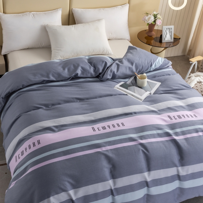 91家纺网 家纺一手货源 找家纺 伊而梦 2023新款全棉磨毛印花四件套系列单品被套 乔纳森-蓝