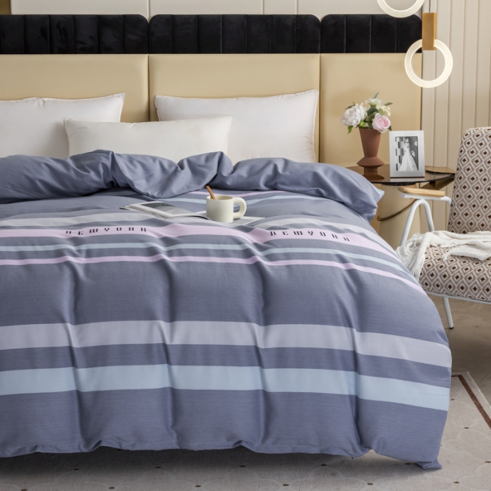 91家纺网 家纺一手货源 找家纺 伊而梦 2023新款全棉磨毛印花四件套系列单品被套 乔纳森-蓝