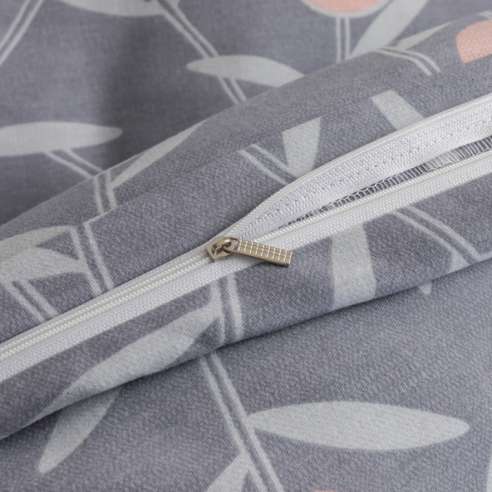 91家纺网 家纺一手货源 找家纺 伊而梦 2023新款全棉磨毛印花四件套系列单品被套 盛夏果实-灰