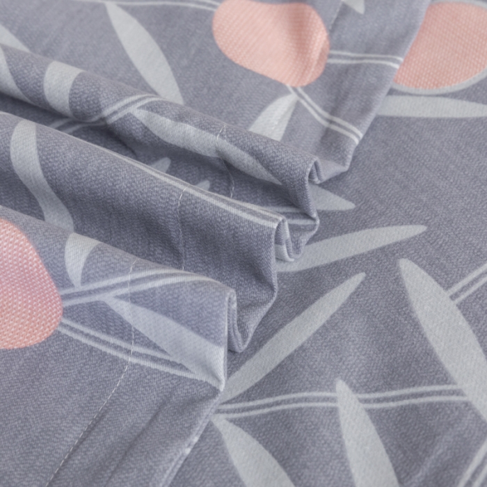 91家纺网 家纺一手货源 找家纺 伊而梦 2023新款全棉磨毛印花四件套系列单品被套 盛夏果实-灰