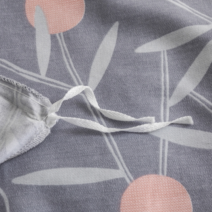 91家纺网 家纺一手货源 找家纺 伊而梦 2023新款全棉磨毛印花四件套系列单品被套 盛夏果实-灰