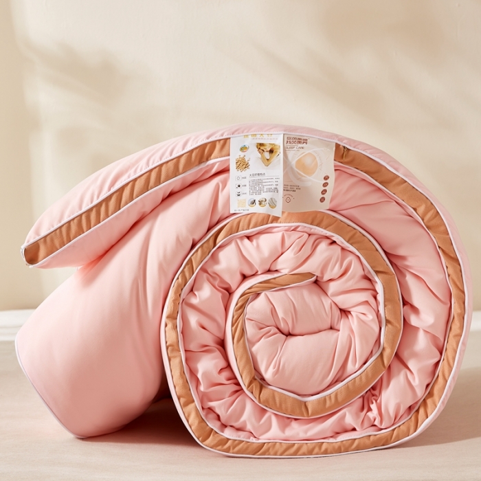 91家纺网 家纺一手货源 找家纺 （总）暖芯优选 2023新款纯色大豆被冬被冬天被子加厚