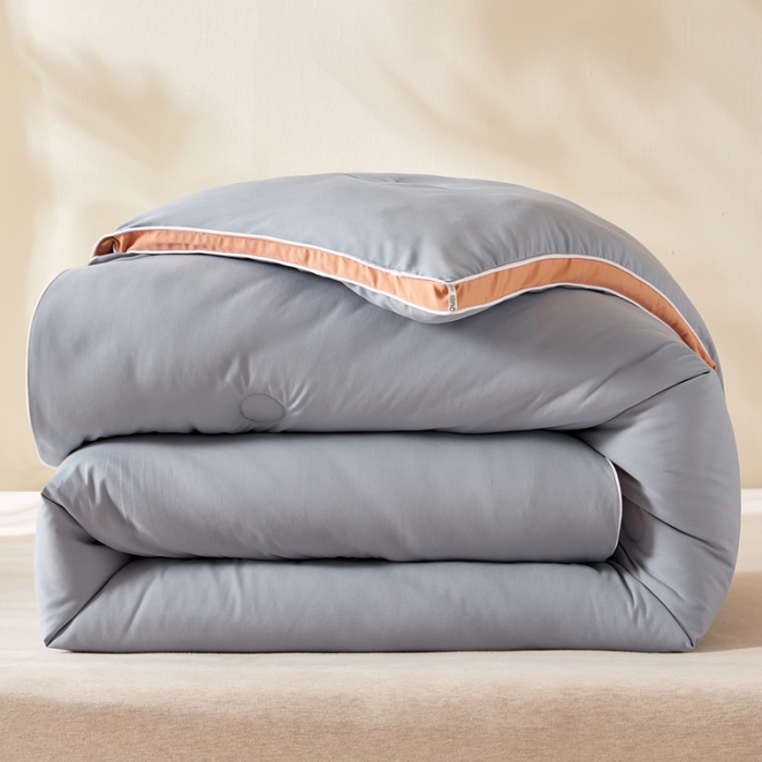 91家纺网 家纺一手货源 找家纺 暖芯优选 2023新款纯色大豆被冬被冬天被子加厚 时尚灰