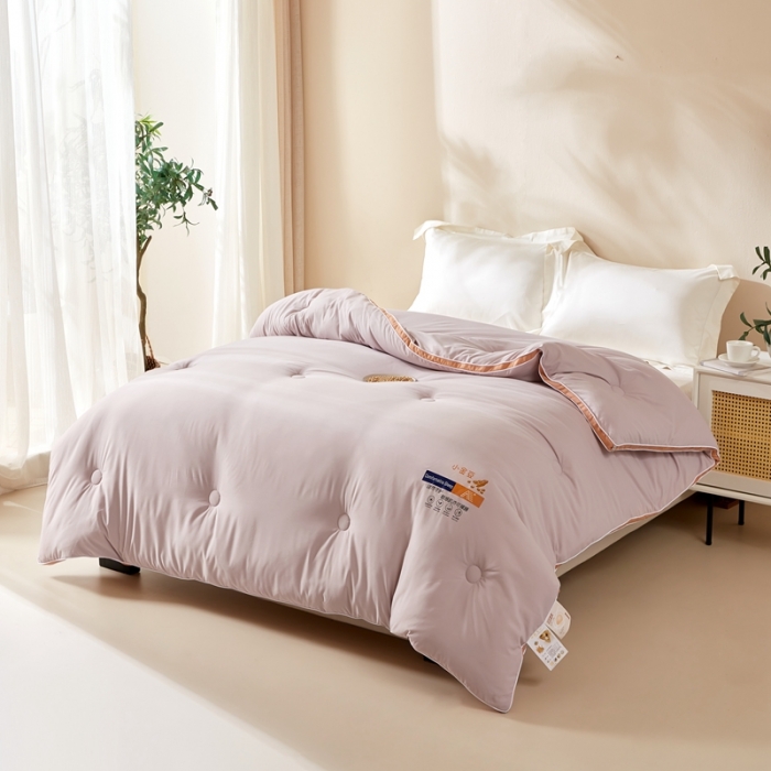 91家纺网 家纺一手货源 找家纺 暖芯优选 2023新款纯色大豆被冬被冬天被子加厚 香芋紫