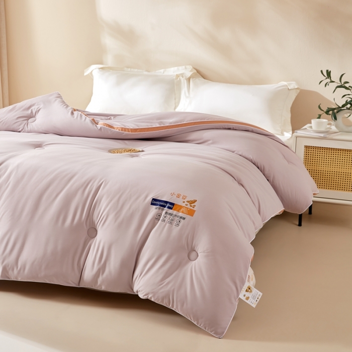 91家纺网 家纺一手货源 找家纺 暖芯优选 2023新款纯色大豆被冬被冬天被子加厚 香芋紫