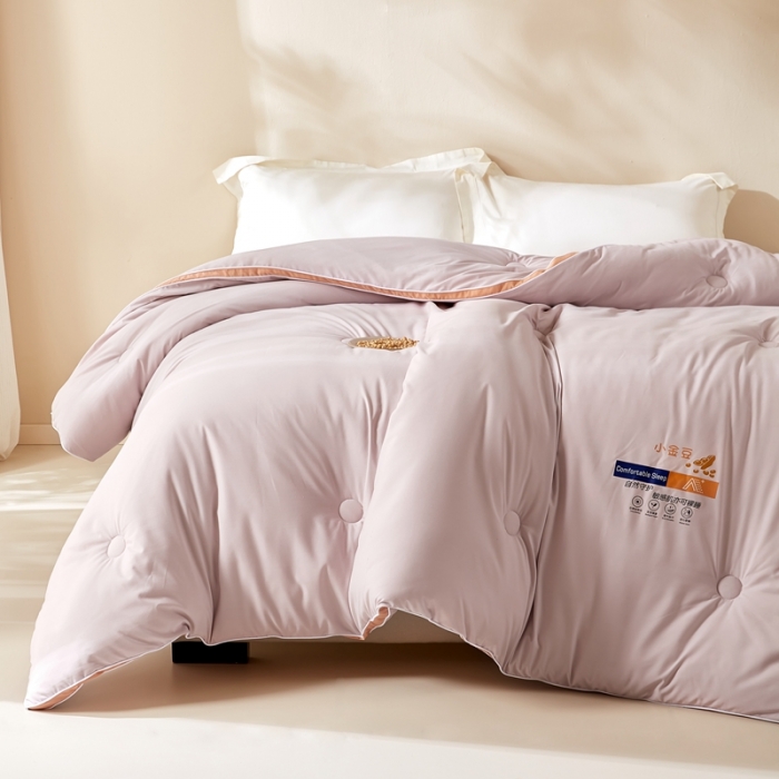 91家纺网 家纺一手货源 找家纺 暖芯优选 2023新款纯色大豆被冬被冬天被子加厚 香芋紫