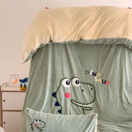 91家纺网 家纺一手货源 找家纺 （总）桃子家居 2023新款A类高克重毛巾绣刺绣米粒美丽绒牛奶绒四件套