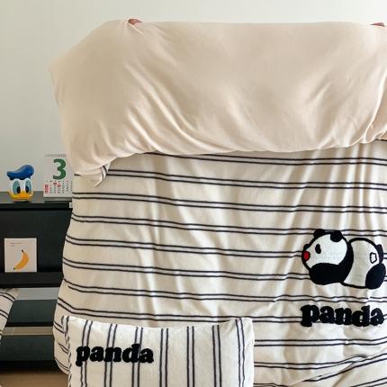 91家纺网 家纺一手货源 找家纺 （总）桃子家居 2023新款A类高克重毛巾绣刺绣米粒美丽绒牛奶绒四件套